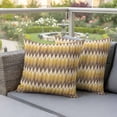 thumbnail image 4 of Outdoor Pillow Covers Pack of 2, Vintage Gradient Brown Yellow Geometric Waterproof Throw Pillowcase Cushion Cases, Retro Style Decorative Pillow Cover for Couch Sofa Home Bed Patio, 4 of 9