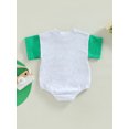 thumbnail image 4 of Bagilaanoe Newborn Baby Girl Rompers Letter Print Contrast Color Short Sleeve Bodysuits 3M 6M 9M 12M Infant Casual One Piece Short Jumpsuit, 4 of 9