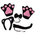 thumbnail image 2 of 1 juego de adorables y lindas diademas con orejas de gato, kit de disfraz de gato de peluche ultrasuave para Halloween, accesorios de disfraz de gato, disfraz de animal para cosplay, 2 of 8