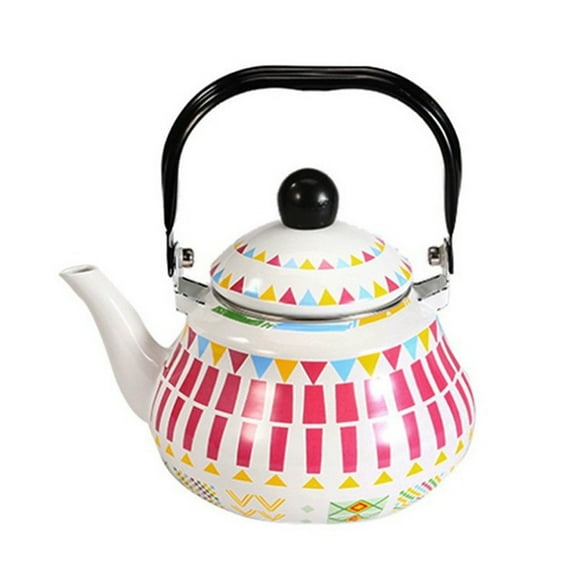 Enameled tea kettle, kettle for stove, enamel pot, white pink enamel kettle, practical kettle, for home and office