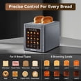 thumbnail image 5 of Mecity 2 Slice Smart Touchscreen Toaster, Stainless Steel Wide Slot Toaster with Auto Lift&30-Minute Warm, Memory Function, Digital Bread Toaster for Bagels, 850W, 5 of 7