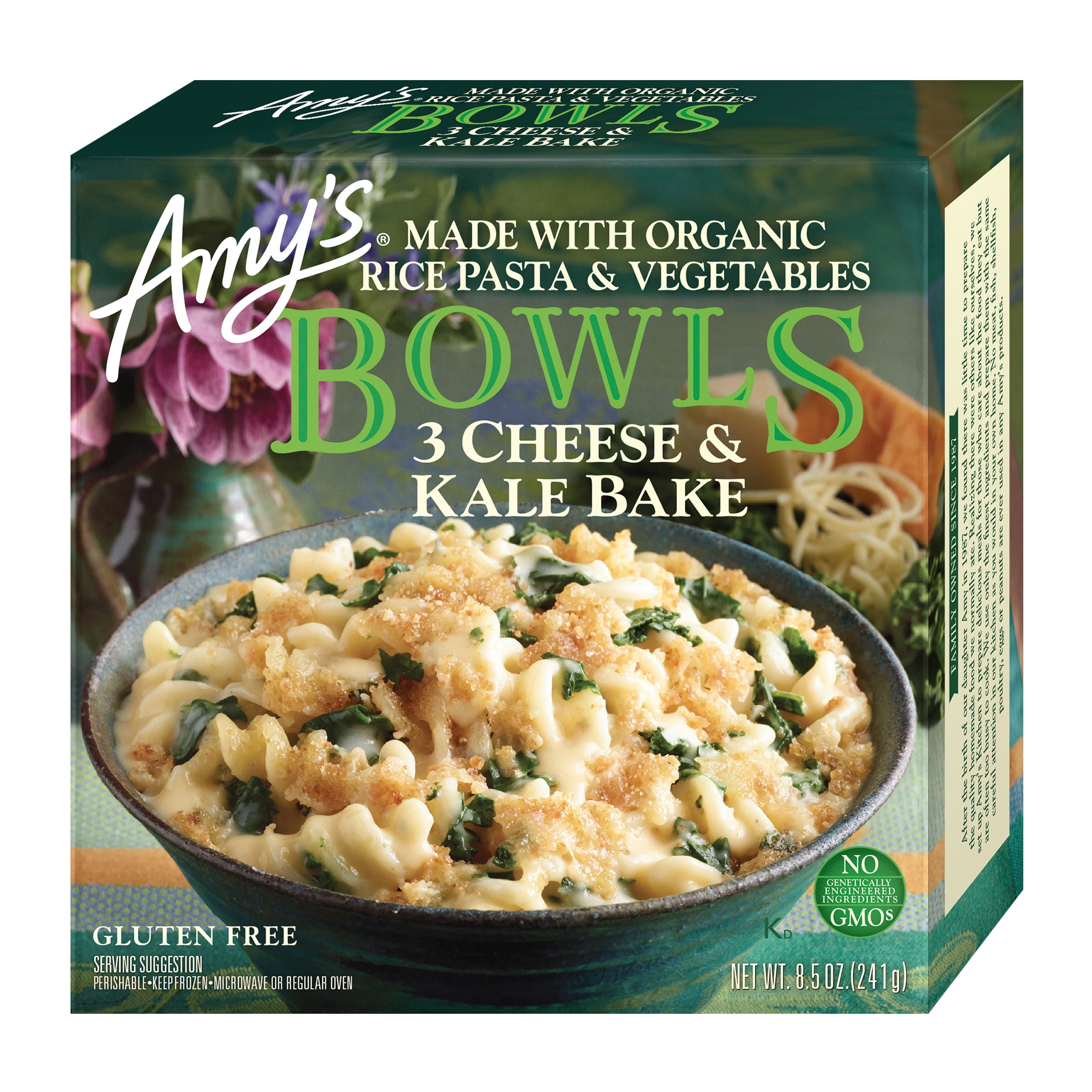 Amy's Kitchen Non GMO 3 Cheese & Kale Bake Bowl, 8.5oz Box (Frozen)