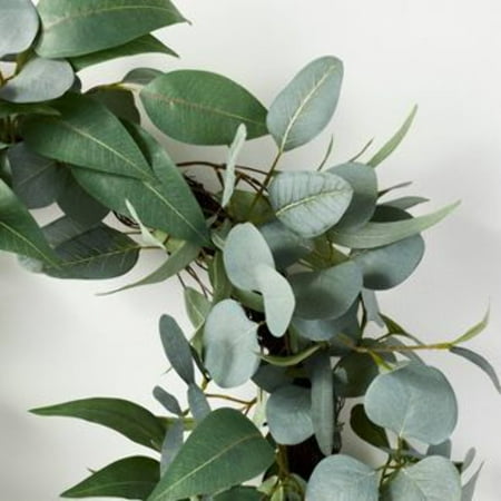 Wild Eucalyptus and Olive Leaf Ribbon Wreath - Thr