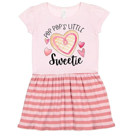 

Inktastic Pop Pop s Little Sweetie with Pink Heart Cookie Gift Toddler Girl Dress