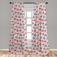 thumbnail image 5 of Ambesonne Owls Curtains, Happy Modern, Pair of 28"x84", Orange Fuchsia Seafoam, 5 of 5