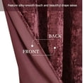 thumbnail image 4 of Chezmoi Collection Lux Burgundy Distressed Velvet Curtains 2 Panel Set, Room Darkening Luxury Velvet Grommet Top Window Drapes for Living Room Bedroom 50" W x 84" L, 4 of 9