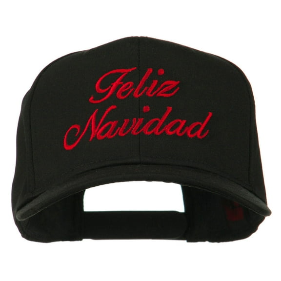 Feliz Navidad Christmas Embroidered Cap - Black OSFM
