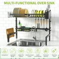 thumbnail image 5 of Over The Sink Dish Drying Rack,25.9"-33.4" Large Stainless Steel Dish Drying Rack Drainer, Expandable Height & Length 2 Tier Dishes Racks for Kitchen Counter Organizer, 5 of 7