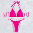 thumbnail image 4 of Aayomet Womens Bikini Swimwear Lace Butterflies Bikini Up Women Beachwear Bikinis Up Swimsuit Two Swimsuit Push Piece Ornament,Hot Pink L, 4 of 5