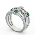 thumbnail image 2 of 0.89 Ct Unique D/VVS1 Round Cut Emerald Gemstone Real Diamond Engagement Eternity Band 14K White Gold Size 11, 2 of 7