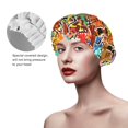 thumbnail image 4 of Balery Dancing African Womans Shower Caps, Double Layer Waterproof Shower Cap, Double Layers Reusable Shower Cap With Soft Comfortable For Long Thick Hair Soft Bath Shower Hair Caps, 4 of 9