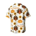 thumbnail image 2 of KLL Happy Thanksgiving Day Print Men's Shirt Short Sleeve Button Down Summer Cuba Beach Shirts- X-Large, 2 of 7
