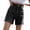 A-Black93, variant on Women's Denim Shorts Straight-Leg High Waist Pocketed Summer Trousers Solid Color Minimalist Holiday Bottoms