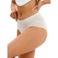 thumbnail image 4 of INSPIRE CHIC Women's Hi-Cut High Waist Briefs Full-Coverage Underpants, Available in Plus Size L Beige, 4 of 4