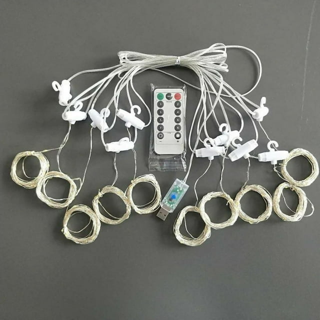Lumière de Rideau Led avec Télécommande 3x3 Mètres 300 Lumières Type Crochet Usb pour Décoration Intérieure Extérieure