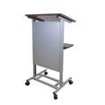 thumbnail image 1 of FixtureDisplays® Pupitre sur Pied Réglable en Hauteur avec Roulettes, Cadre en Acier Robuste, Podium Roulant 18147, 1 of 12