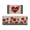 thumbnail image 2 of Costeam Valentine’s Day 2-Piece Kitchen Floor Mats Set for Home Bedroom Entrance Bathroom Door Anti-Fouling Carpet Decor, 2 of 6