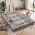 thumbnail image 3 of Sweetcrispy Queen Japanese Floor Mattress with Washable Cover, Folding Memory Foam Sleeping Mat for Dorm, Camping & Guest Room, Gray, 3 of 9