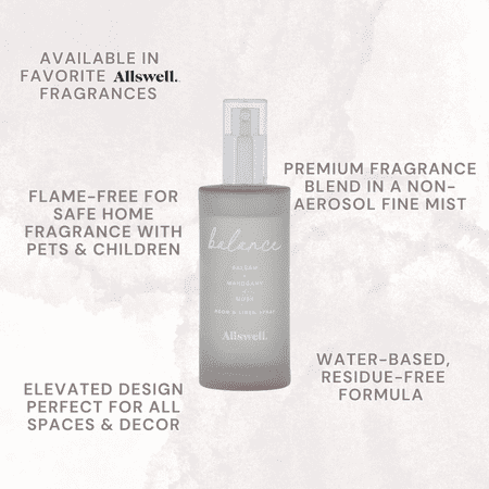 Balance (Balsam + Mahogany + Musk) | Gray - Allswell Printed Straight Sided Cylinder Room Spray 100ml