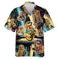 thumbnail image 3 of Camisas de playa con estampado 3D de perros y música, divertidas camisas de manga corta con un solo botón y gráfico de perro mascota para hombres, blusas con solapa, 3 of 4