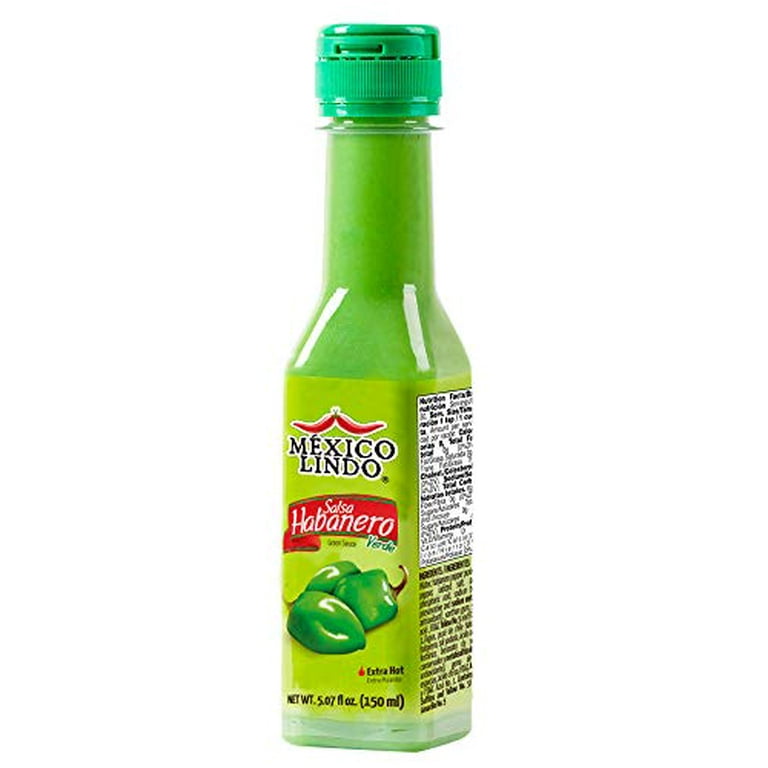 Mexico Lindo Green Habanero Hot Sauce | Real Green Habanero Chili Pepper | 75,900 Scoville Level | Enjoy with Mexican Food, Seafood & Pasta | 5 Fl Oz ...