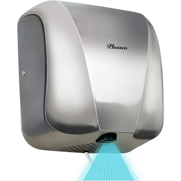 Automatic Commercial Hand Dryers for Bathrooms Commercial 1800W Heavy Duty Stainless Steel Hot Air Compact Electric Hand Dryer Blower Fast Drying in 10 Seconds (Silver 2)