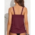 thumbnail image 5 of Sociala Double Straps Swim Tops for Womens Tie Side Tankini Tops UPF50+ U Neck Swimsuit, 5 of 5
