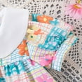 thumbnail image 5 of Gubotare Flowy Girls Dress Toddler Baby Girl Day Outfit Fly Sleeve Embroidery Smocked Dress Playwear Plaid Princess Dress Size 18-24 Months (Green,18-24 Months), 5 of 5