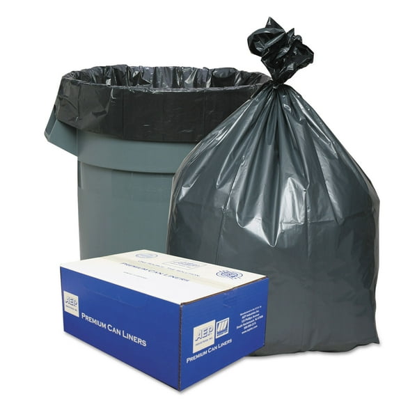 30 Gallon Gray Garbage Bags, 30x36, 1.35mil, 100 Bags (WBIPLA3770)