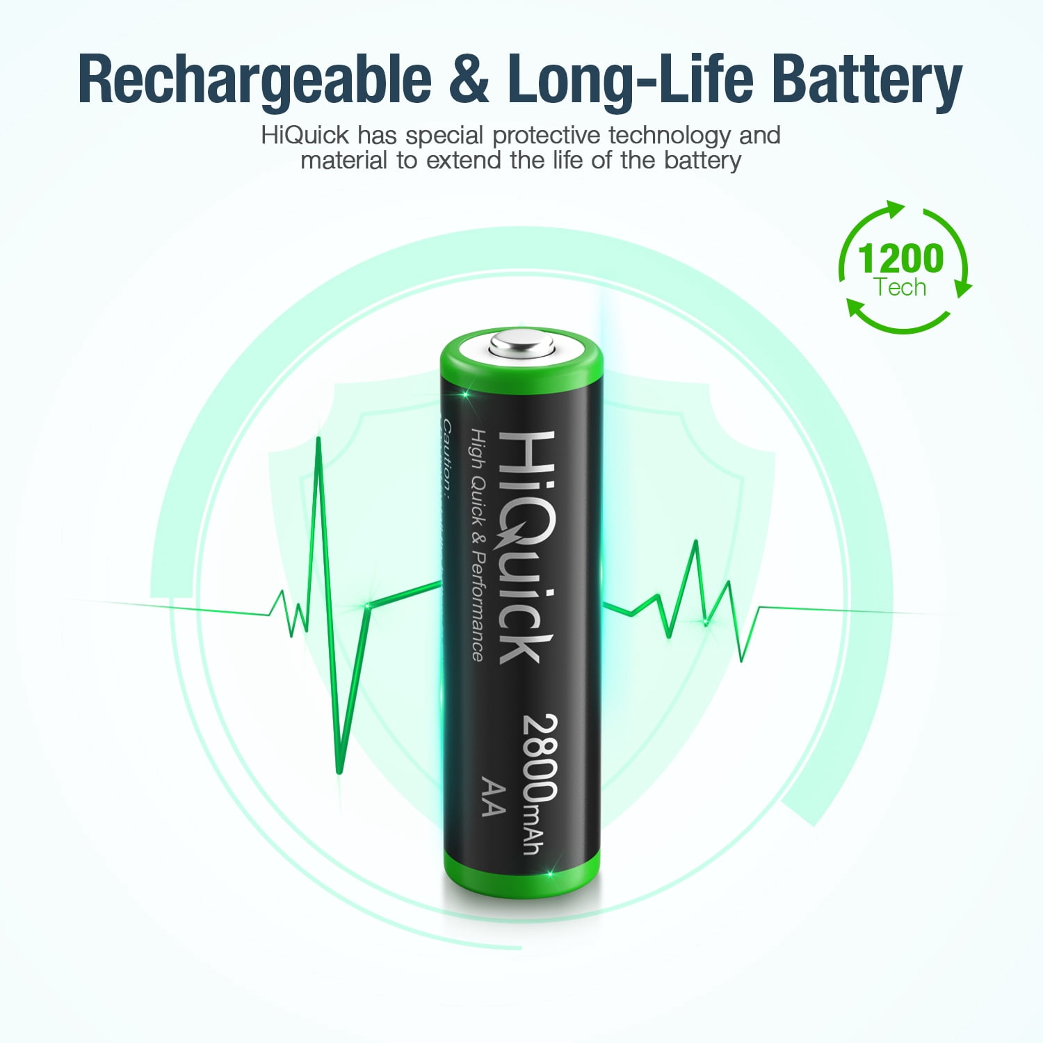 HiQuick 16 Pack AA Rechargeable Batteries 2800mAh 1.2V Ni-Mh Battery