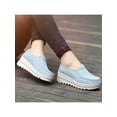 thumbnail image 6 of LUXUR Women Shoes Flat Slip On Loafers Casual Sneakers Memory Foam Insoles Wedge Platform Round Toe Suede Gray 9, 6 of 7