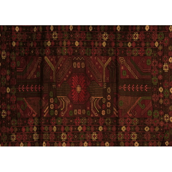 Ahgly Company Indoor Rectangle Persian Orange Traditional Area Rugs, 6' x 9'