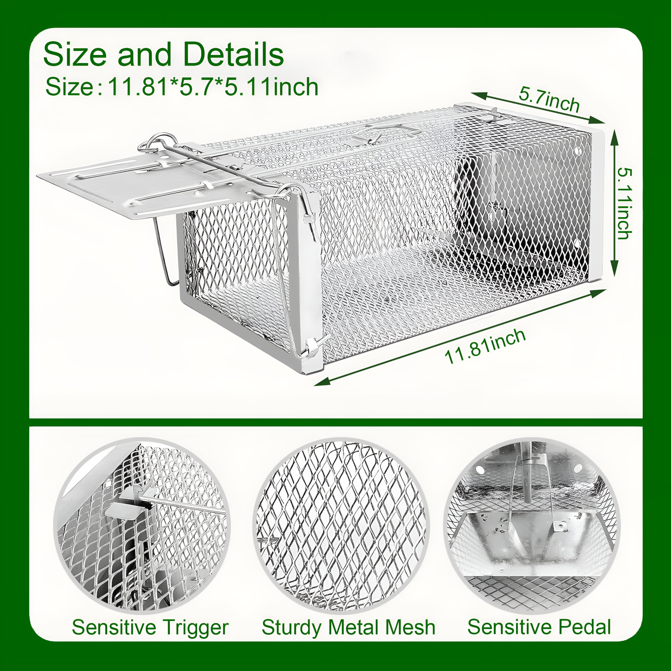 ACDANC 2026 New Animal Trap,Rodent Rat Trap Cage Mouse Trap,Mouse Control for Kitchen, Basement, Garage, Garden, Shed