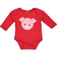 thumbnail image 3 of Inktastic Cute Pig, Little Pig, Piggy, Pink Pig Boys or Girls Long Sleeve Baby Bodysuit, 3 of 5