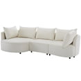 thumbnail image 5 of shunda K Three Piece Sofas with Five Back Cushions and Curved Seat, for Living Room, Study Room, and Apartment, Beige, 5 of 5