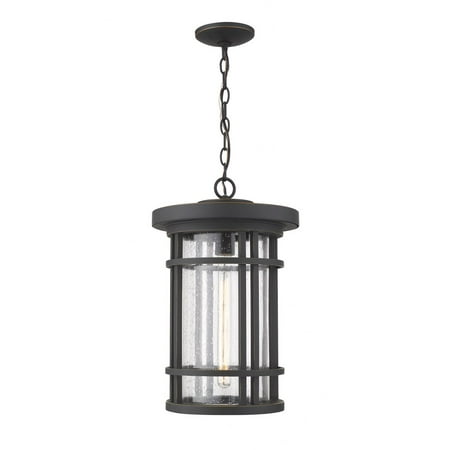 

1 Light Outdoor Chain Mount Lantern in Craftsman Style 12 inches Wide By 18.75 inches High-Oil Rubbed Bronze Finish Bailey Street Home 372-Bel-3173609