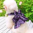 thumbnail image 4 of Plaid Dog Dress Bow Tie Harness Leash Set for Small Dogs Cats Girl Cute Princess Dog Dresses Spring Summer Rabbit Clothes Pet OutfitsS, 4 of 5