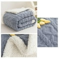 thumbnail image 4 of Leodye 1PCS Double-Layer Taffeta Fleece Blanket Soft Lambswool Design office Nap Warm Mini Blanket Accessory -59.06x39.37in, 4 of 6