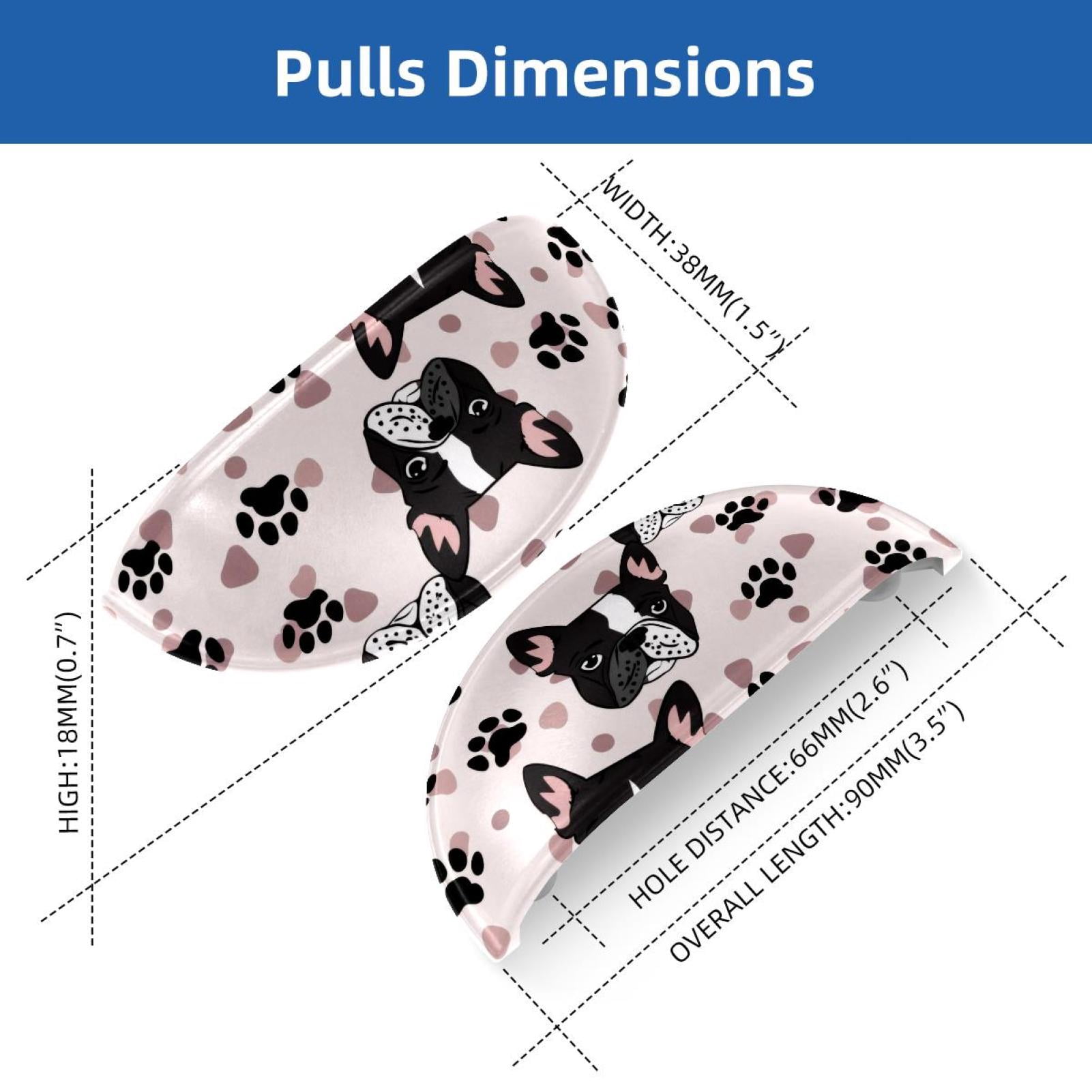 PhooArto 6 Pcs Cup Drawer Pulls, Cute Dog Paw Bulldog Pattern Shell Shape Handles Cabinet Knobs for Dresser Cupboard Closet Wardrobe with Screws