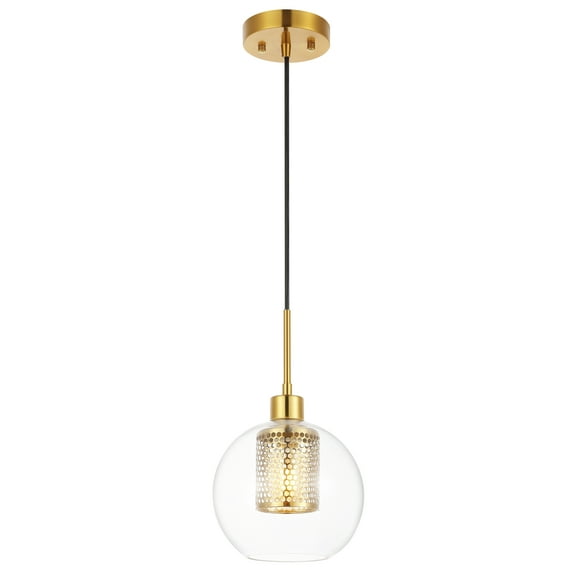 SAFAVIEH Toronto Clear Metal Pendant Light with Clear Glass Shade