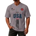 thumbnail image 2 of America 250 Shirt Men's Summer Graphic V Neck Short Sleeve Everyday Casual Tee Mens 4Th of July T Shirts Grey XXXXXL, 2 of 6