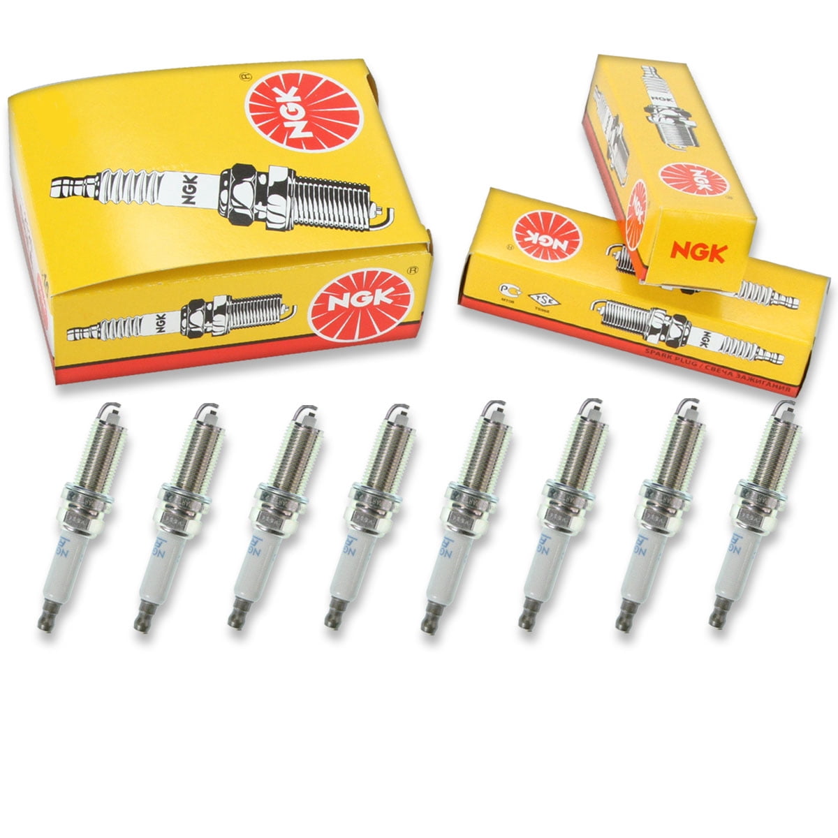 8 pc NGK 92174 Standard Spark Plugs for 05149177AB 446 446C2 5325 6003 FR8TE2 REC12MCC4 SPLZFR5C11 Ignition Wire Secondary Fits select: 2013-2017 RAM 1500, 2008-2012 DODGE RAM 1500