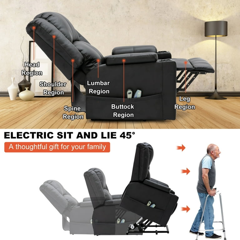 Comhoma Power Lift Recliner Chairs for Elderly Big and Tall Heated