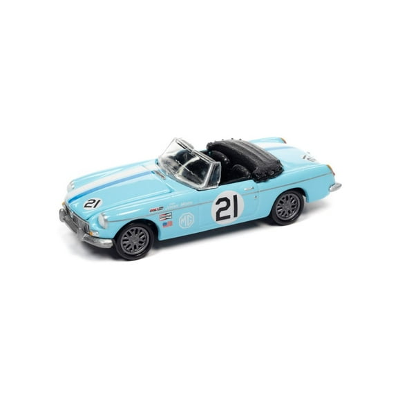 1963 MG MGB, Sky Blue - Johnny Lightning JLSP179/24B - 1/64 scale Diecast Car