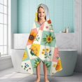 thumbnail image 6 of Pioneer Flower Floral Print Pattern Hooded Bath Towel，60"x35" for Ages 3 To 12 Kids, Quick Dry Lightweight Soft Microfiber Hood Beach Towel Cover Up for Kids, 6 of 7