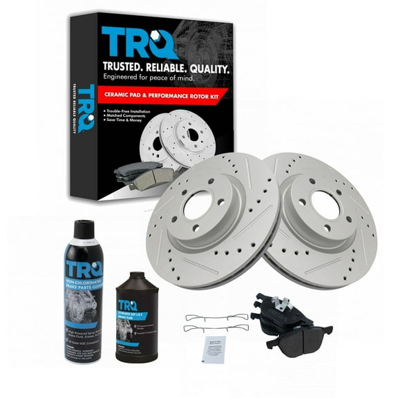 TRQ Front Posi Metallic Brake Pad & Performance Rotor Kit for C30 C70 S40 V50 BKA21345 Fits select: 2013-2019 FORD ESCAPE, 2013-2016 FORD C-MAX