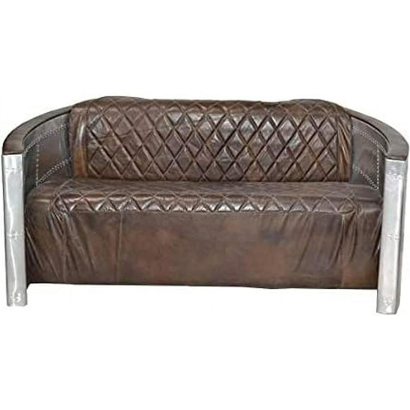 Nauticalmart Aluminum 3 seat Sofa Dark Brown - Art Deco Vintage Furniture
