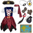 thumbnail image 1 of Disfraz de Spooktacular Creations para Halloween, niña pirata, azul, de 8 a 10 años, 1 of 7