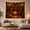 Christmas Fire, variant on Amber Flames in a Rust-Colored Arch with Layered Hills, Moody Boho for Cozy Decor Enthusiasts, Mid-Century Wall Art Decor, Housewarming Gift, Tapestry Wall Hanging for Living Room and Bedroom