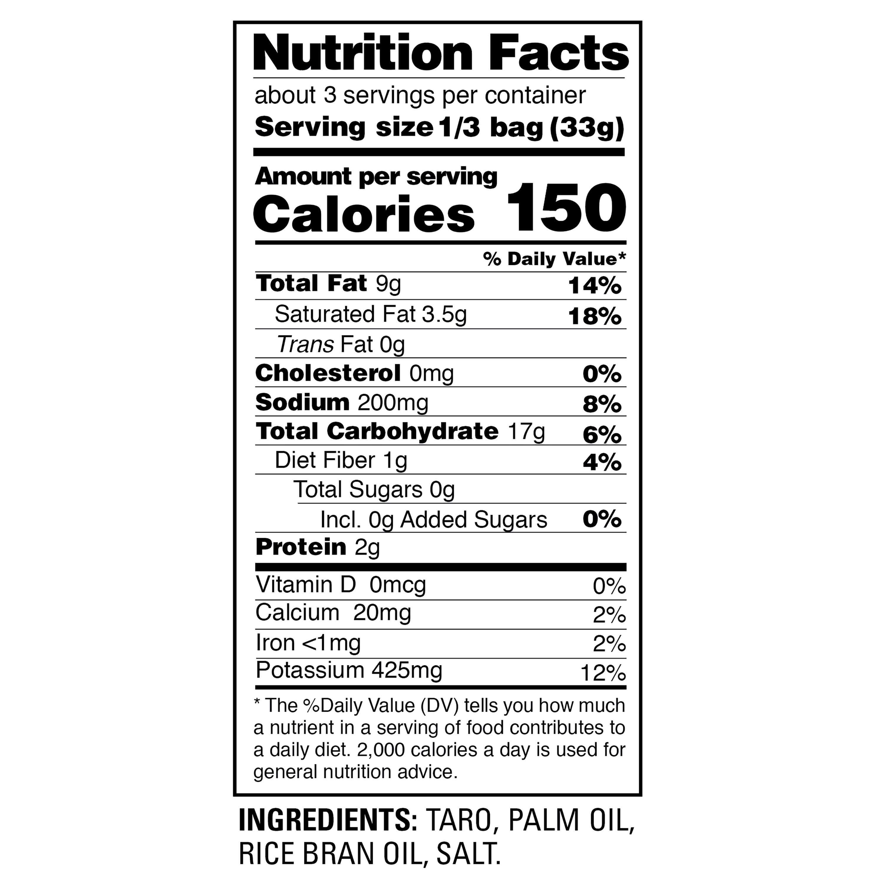 Enjoy Taro Chips (3.53 oz), Fried Chips, Plastic Bag, Contains No Allergens